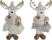 Decoratieve figuren DKD Home Decor Hars Rendier (2 pcs) (7.5 x 4 x 14 cm)