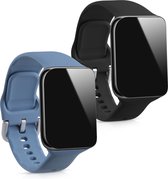 kwmobile 2x armband voor Oppo Watch (42mm) - Bandjes voor fitnesstracker in zwart / blauwgrijs