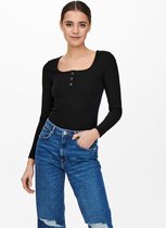 Only ONLNELLA LS PLACKET TOP - Black Black