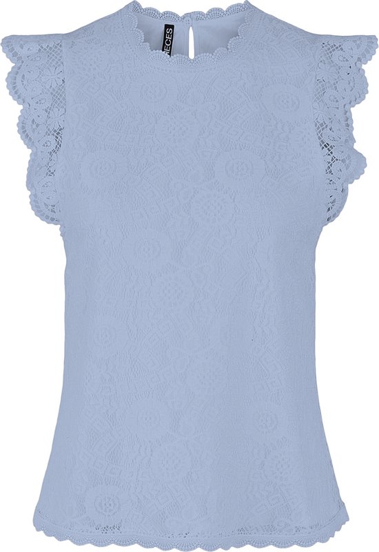 Pieces Top Pcolline Sl Lace Top Noos Bc 17120454 Kentucky Blue Dames Maat - XS