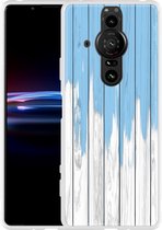 Sony Xperia Pro-I Hoesje Dripping blue paint Designed by Cazy