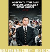 Allernieuwste Canvas Wolf Van Wall Street Leonardo Dicaprio - Film - kleur - 60 x 90 cm