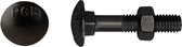 Slotbout met moer 4.8 DIN 603/555 M 8x60 BT/4st Zwart BlackTop Coating