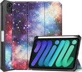 iPad Mini 6 Hoes Book Case Cover Tablet Hoes Met Pencil Houder - Galaxy