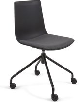 Kave Home - Ralfi zwarte bureaustoel met zwarte zitting