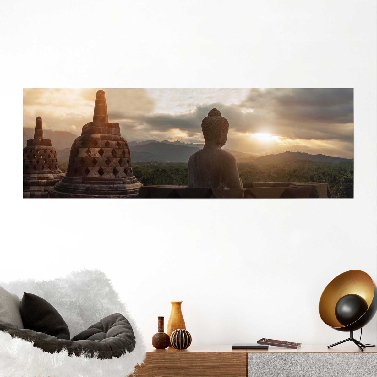 Poster 53x158 cm Religie Borobudur