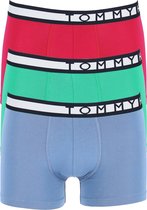 Tommy Hilfiger trunks (3-pack) heren boxers normale lengte - lichtblauw - rood en groen -  Maat: XL