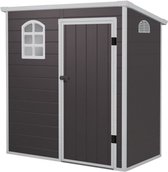 Tuinhuis in hars en gegalvaniseerd staal - 2,12 m² - Inclusief vloer - Antracietgrijs