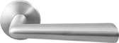 GPF3100.00 Pirau deurkruk op ronde rozet RVS, 50x8mm