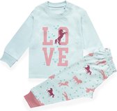 Frogs and Dogs - Pyjama Horse Aqua Love Hearts - Aqua - Maat 80 -