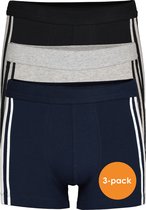 SCHIESSER 95/5 Stretch shorts (3-pack) - zwart - blauw en grijs -  Maat: XL