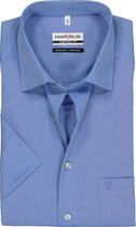 MARVELIS comfort fit overhemd - korte mouw - blauw - Strijkvrij - Boordmaat: 40