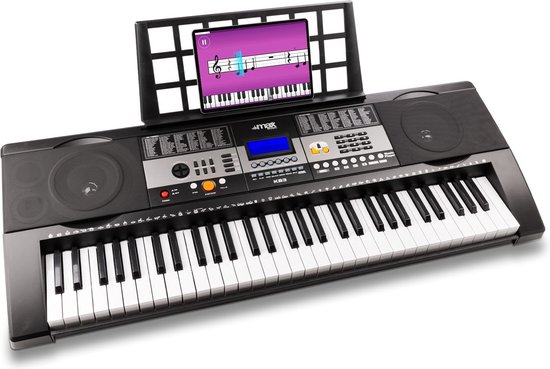 Keyboard - MAX KB3 keyboard piano met 61 aanslaggevoelige toetsen, hoofdtelefoon aansluiting, USB mp3 speler en meer voor beginner en gevorderde