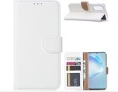 LuxeBass Hoesje geschikt voor Huawei Y5 2018 - Bookcase wit- portemonnee hoesje - bookcase - boekhoesje - book case - boek hoesje