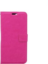 LuxeBass Hoesje geschikt voor iPhone 12 Pro Max - Bookcase Roze - portemonnee hoesje - telefoonhoes - gsm hoes - telefoonhoesjes