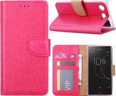 LuxeBass Hoesje geschikt voor Sony Xperia XZ1 Compact - Bookcase Roze - portemonnee hoesje - bookcase - boekhoesje - book case - boek hoesje