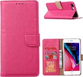 LuxeBass Hoesje geschikt voor iPhone 7 Plus / 8 Plus - Bookcase Roze - portemonnee hoesje - telefoonhoes - gsm hoes - telefoonhoesjes
