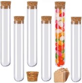 Reageerbuizen plastic reageerbuizen met kurk voor bloemen gastgeschenken bruiloft snoep badzout specerijen (150 x 20 mm, 30 ml, 15 stuks)