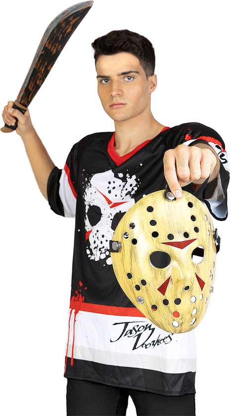 FUNIDELIA Déguisement de hockey Jason Vendredi 13 homme Vendredi 13 - Taille : XL - Zwart