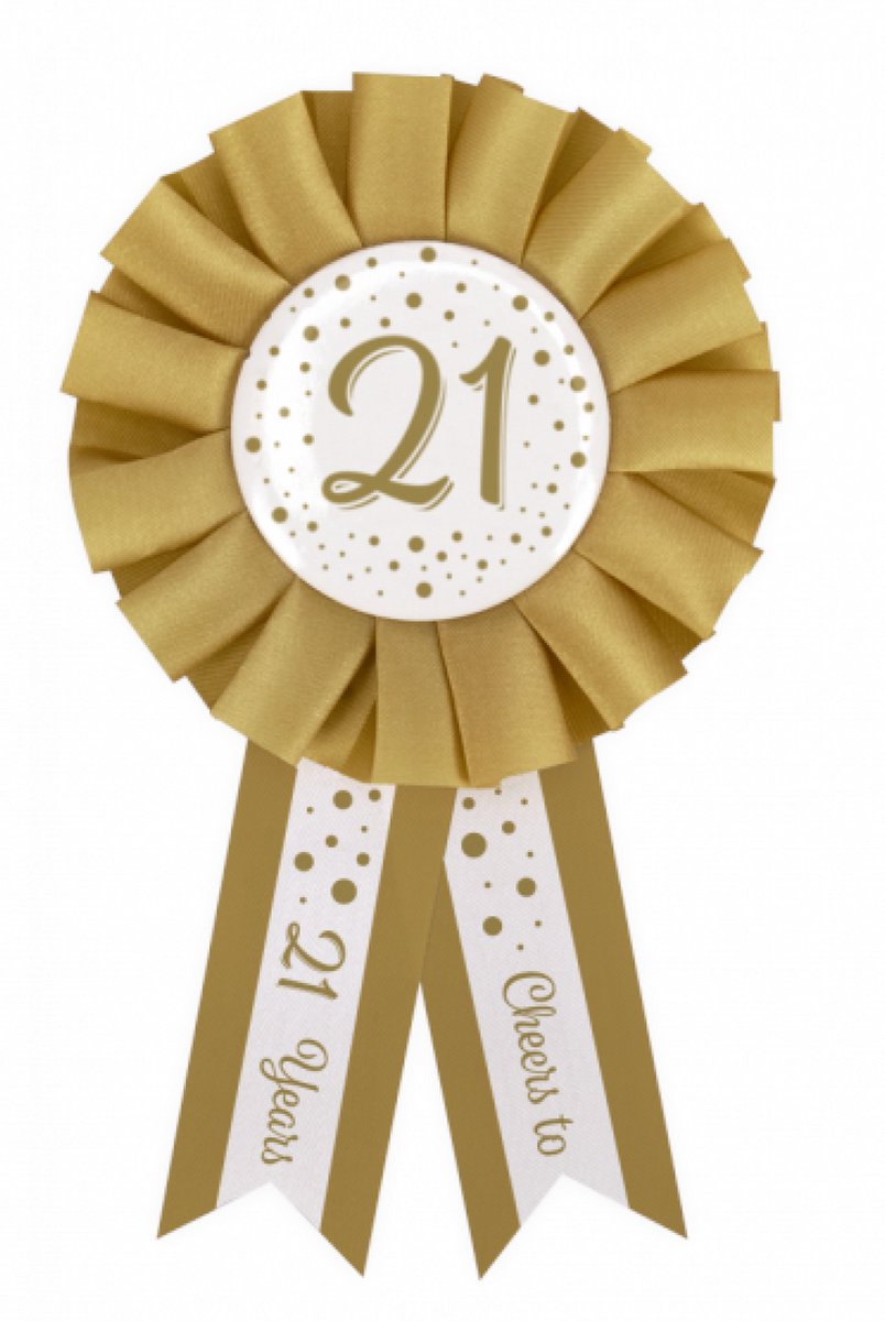 Party Rosettes gold/white - 21