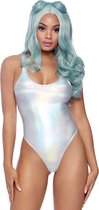 Holographic metallic bodysuit