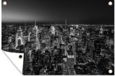 Muurdecoratie Stadsaanzicht New York in de nacht - 180x120 cm - Tuinposter - Tuindoek - Buitenposter