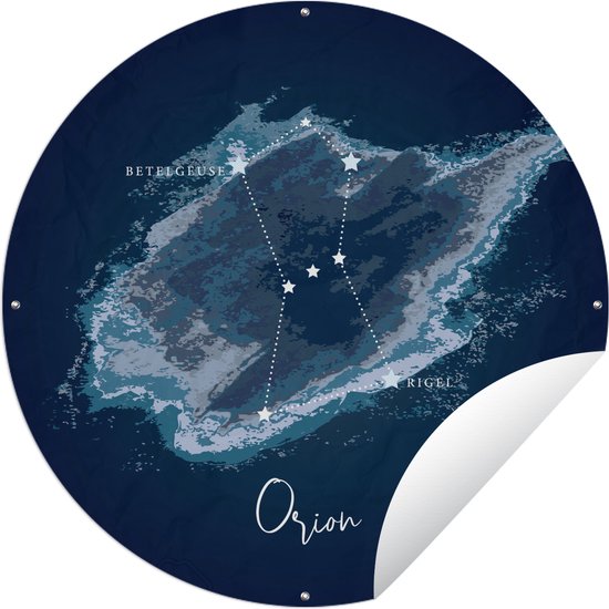 Tuincirkel Illustratie van het sterrenbeeld Orion - 60x60 cm - Ronde Tuinposter - Buiten