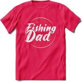 Fishing Dad - Vissen T-Shirt | Oranje | Grappig Verjaardag Vis Hobby Cadeau Shirt | Dames - Heren - Unisex | Tshirt Hengelsport Kleding Kado - Roze - XL