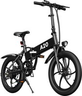 ADO Stay-on A20 E Bike Elektrische Vouwfiets Shimano 7 Versnellingen 20 Inch Zwart
