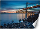 Trend24 - Behang - Brug Naar San Francisco - Behangpapier - Fotobehang - Behang Woonkamer - 200x140 cm - Incl. behanglijm