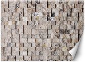Trend24 - Behang - Lichte Stenen Muur - Vliesbehang - Behang Woonkamer - Fotobehang - 200x140 cm - Incl. behanglijm