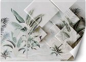 Trend24 - Behang - Groene Bladeren 3D - Behangpapier - Fotobehang Bloemen - Behang Woonkamer - 400x280 cm - Incl. behanglijm