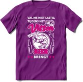 Val Me Niet Lastig Tijdens Het Vissen T-Shirt | Roze | Grappig Verjaardag Vis Hobby Cadeau Shirt | Dames - Heren - Unisex | Tshirt Hengelsport Kleding Kado - Paars - L