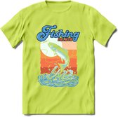 Fishing - Vissen T-Shirt | Grappig Verjaardag Vis Hobby Cadeau Shirt | Dames - Heren - Unisex | Tshirt Hengelsport Kleding Kado - Groen - XL