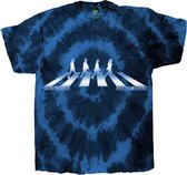 The Beatles Heren Tshirt -XL- Abbey Road Crossing Gradient Blauw