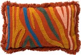 Dutch Decor MISSOURI - Sierkussen met patroon 30x50 cm Potters Clay - oranje