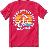 Fishing Dad - Vissen T-Shirt | Grappig Verjaardag Vis Hobby Cadeau Shirt | Dames - Heren - Unisex | Tshirt Hengelsport Kleding Kado - Roze - M