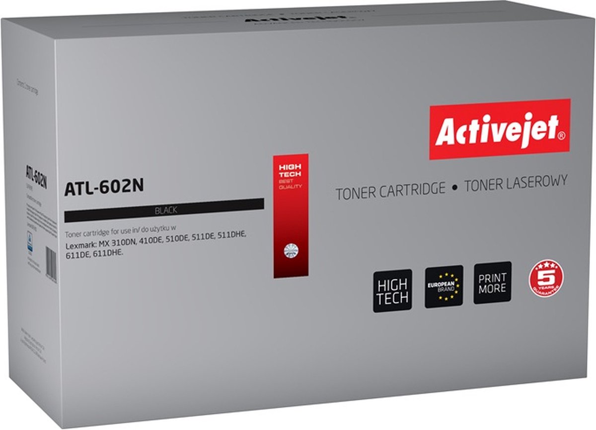 Image of ActiveJet ATL-610N Toner voor Lexmark-printer; Lexmark 50F2U0E vervanging; Opperste; 20000 pagina's; zwart.