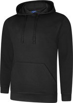 Uneek UC509 Deluxe Hooded Sweatshirt-Zwart-XL