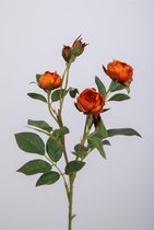 Kunstbloem - Roos - Rosa centifolia - topkwaliteit decoratie - 2 stuks - zijden bloem - Oranje - 44 cm hoog