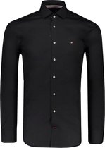 Tommy Hilfiger Overhemd Zwart Aansluitend - Maat UK17.5-EU44 - Heren - Never out of stock Collectie - Katoen
