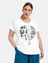 SAMOON Dames T-shirt met print op de voorkant van GOTS-gecertificeerd biologisch katoen