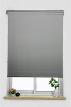 Duhtz Rolgordijn Verduisterend Grijs 160x210 cm voor slaapkamer - badkamer - woonkamer - kantoor
