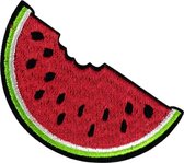 Watermeloen Fruit Strijk Embleem Applicatie Patch 7.4 cm / 4 cm / Rood Groen