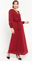 LOLALIZA Maxi wikkeljurk - Bordeaux - Maat 48