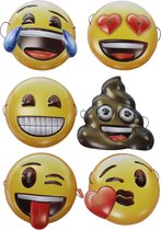 FUNIDELIA 6 Emoji gezichtsmaskers voor vrouwen en mannen Emoticon