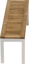 Quadrat bank wit/teak - teak - Aluminium wit - 105 cm