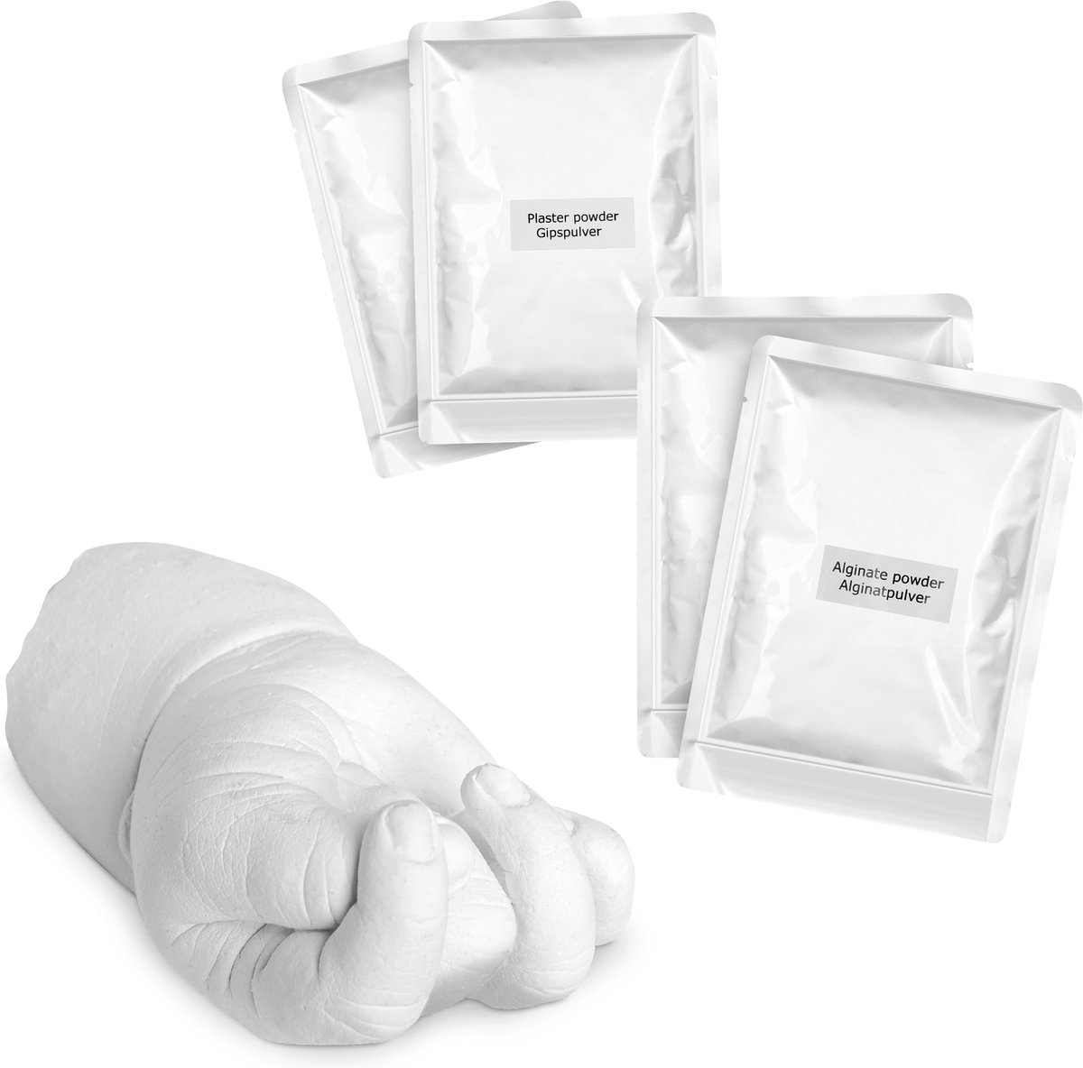 Goedkoopste Navaris babyhand en -voet gietset - Vorm- en gipsmaterialen voor 3D gipsafdruk - Bevat 2 pakjes alginaatpoeder en 2 pakjes gipspoeder