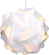 kwmobile witte puzzellamp van 30 stukjes - DIY tafellamp - Puzzel zelf je lamp in 15 ontwerpen - Wandlamp - Diameter ca. 40 cm - Maat XL