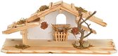 G. Wurm Kerststal Kerstversiering - 38  x 13 x 15 cm - Dennenhout - Bruin